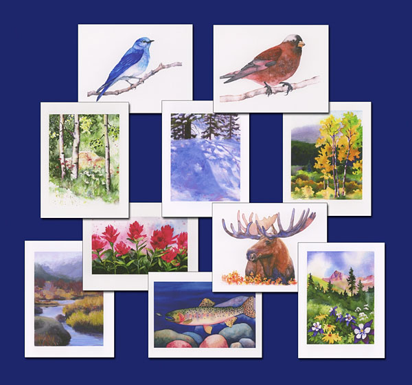 Rocky Mountain watercolor note cards