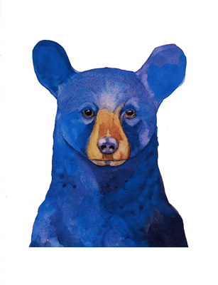 Blue Bear watercolor note cards