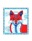 Elegant Red Fox watercolor note card