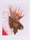 Moose King watercolor note card