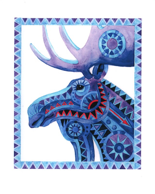Once in a Blue Moose watercolor note cards